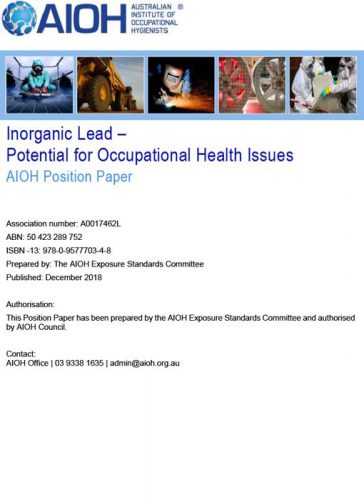 Inorganic Lead – Potential for Occupational Health Issues (2018) – AIOH