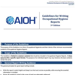 Guidelines for Writing Occupational Hygiene Reports (2025) – AIOH