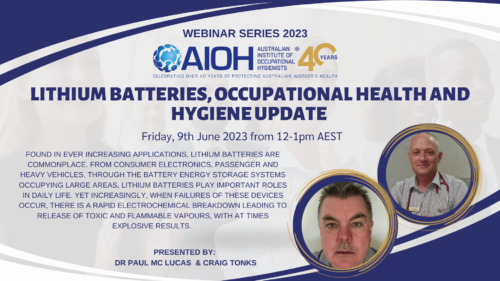Webinar Recording - Lithium Batteries, Occupational Health and Hygiene Update  - Friday 9th June 2023