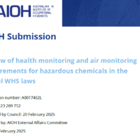 AIOH Submission - Review of health monitoring and air monitoring requirements for hazardous chemicals in the model WHS laws