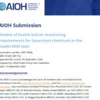 AIOH Submission - Review of health and air monitoring requirements for hazardous chemicals in the model WHS laws